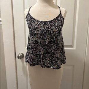 Elegant Floral Black Camisole Top
